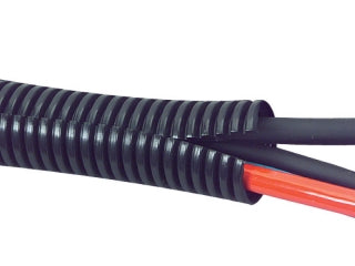Absolute SLT14RD 1/4-Inch x 100' Red Split Wire Loom Conduit Corrugated Plastic Tubing Sleeve for Various Automotive, Home, Marine, Industrial Wiring Applications, Etc.