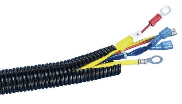 Absolute SLT18-20 20' 1/8" 2.5mm Split Wire Loom Conduit Polyethylene Corrugated Tubing Sleeve Tube