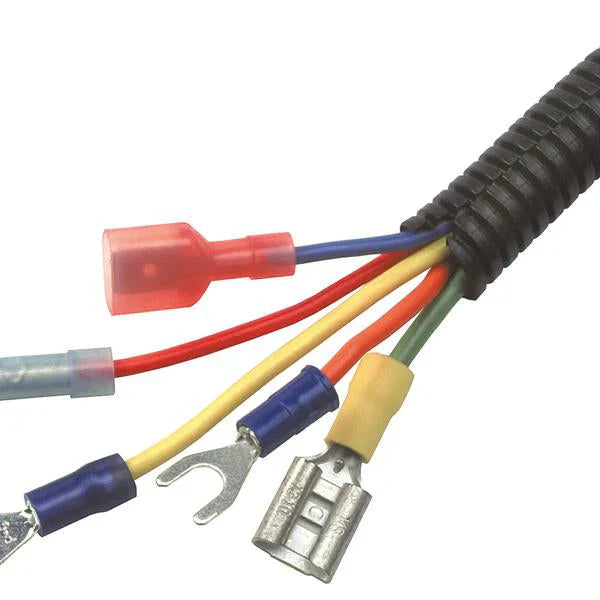 American Terminal 25 Feet Black 1/8" 3mm Split Loom Split Wire Loom Polyolefin