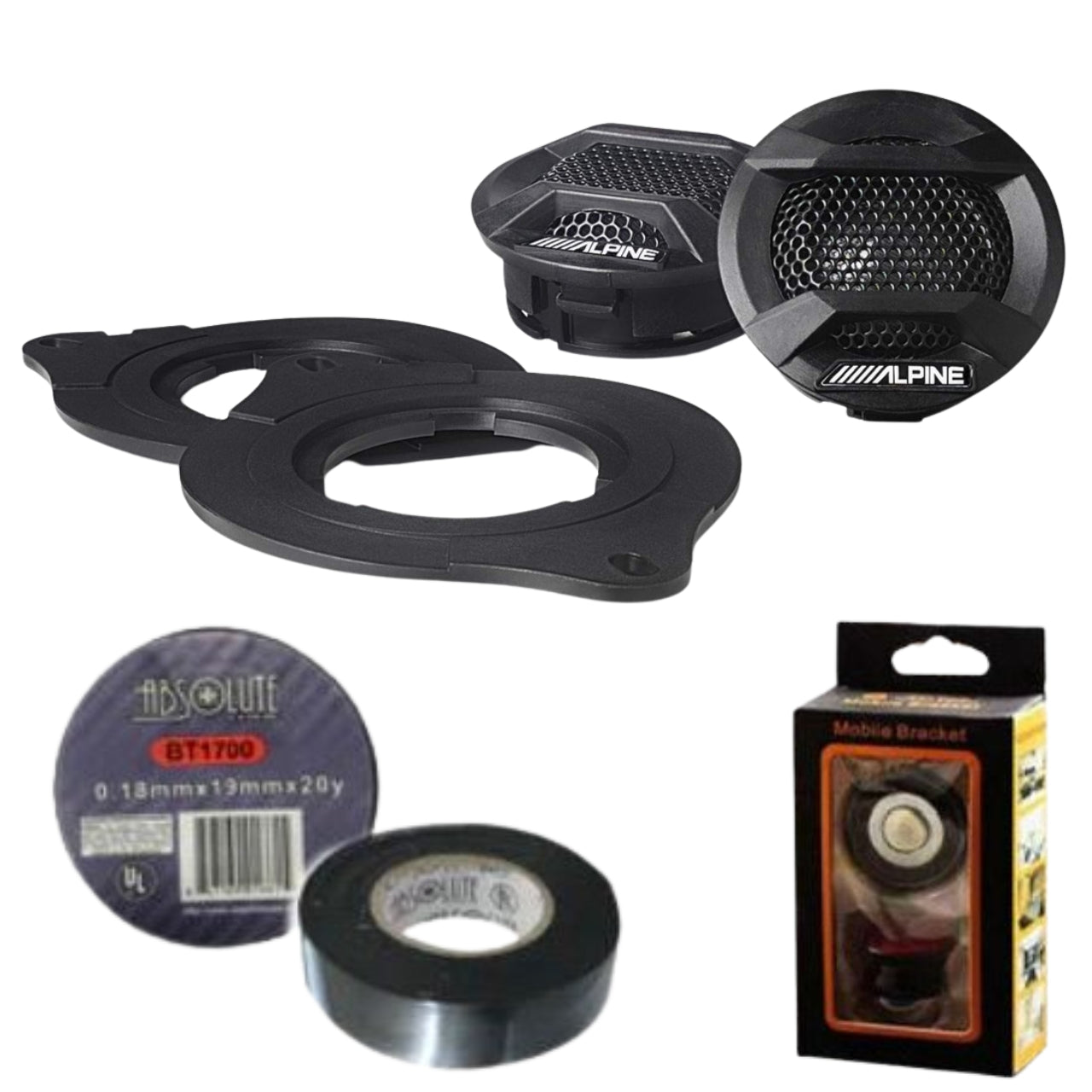 Alpine SPV-10TW-WRA 1” Component Tweeters Fits 07 – Up Jeep Wrangler Gladiator Bundle