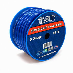 Absolute PW0G25BL 0 Gauge Blue Amplifier Amp Power/Ground 1/0 Wire 25 Feet Superflex Cable