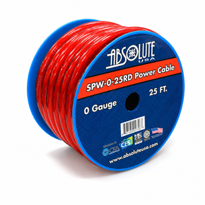 1/0 Gauge 25 Feet High Performance Flexi Amp Power/Ground Cable Wire Red