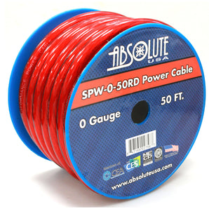 2 1/0 Gauge 50 FT PRO Xtreme Twisted Power / Ground Battery Wire Cables Set