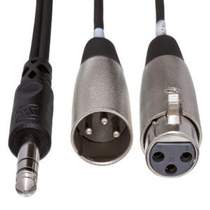 Hosa SRC-204 Insert Cable 1/4" TRS Male to XLR Male/Female 12 foot
