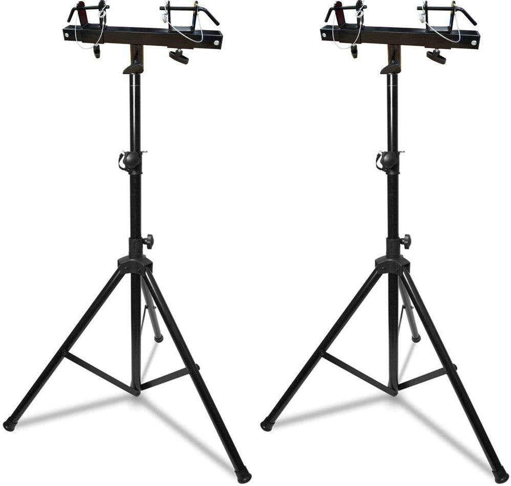 2 XP Audio Universal Black Pro Lighting 7' Tripod Light Stand & Square Truss T-Bar Adapter