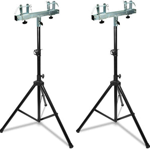 2 MK Audio Universal Pro Lighting 7' Tripod Light Stand & Square Truss T-Bar Adapter
