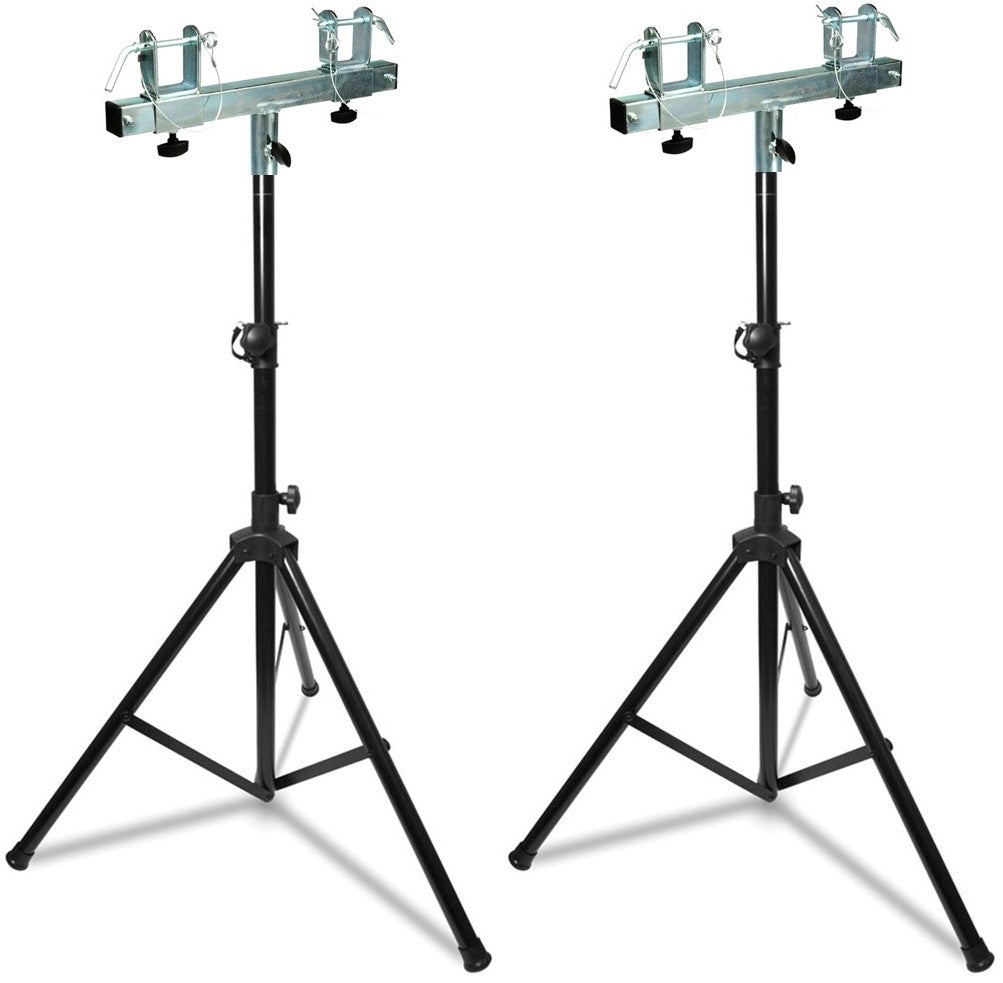 2 MK Audio Universal Pro Lighting 7' Tripod Light Stand & Square Truss T-Bar Adapter