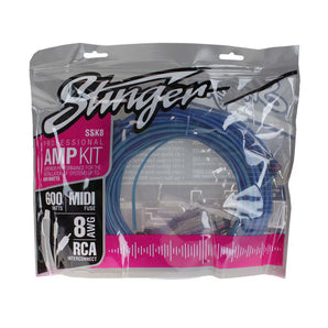 Stinger SSK8 8 Gauge CCA Amplifier Wiring Kit w/ 2 Channel RCA Interconnects & MIDI Fuse w/ Holder