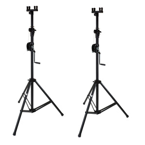 MR DJ ST150-2 2 X 10Ft Light Stand Stage Lighting Truss Hand Crank Up + 6" T-Bar Truss Adapter