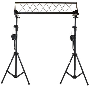 MR DJ ST150-2-10-1 DJ Lighting Truss Stand Dual Crank-Up Stand & 5FT X 10" Triangle Truss