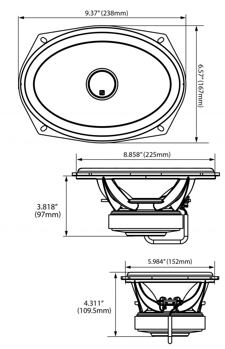 Cerwin Vega ST69CX Stroker 6"x9” 2-Way Coax Speakers W/Titanium Dome Tweeter (4Ω)
