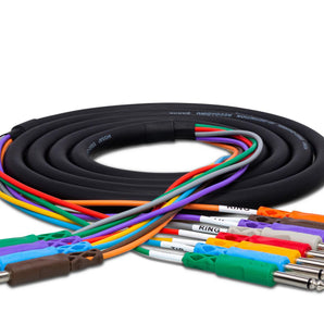 Hosa STP-803 4-channel 1/4" TRS to 1/4" TS Insert Snake 9.9 foot