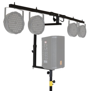MR DJ STSPLI-SS350W Adjustable T-Bar Stage Lighting Extension with Speaker Stand