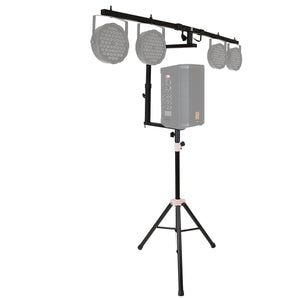 MR DJ STSPLI-SS350W Adjustable T-Bar Stage Lighting Extension with Speaker Stand