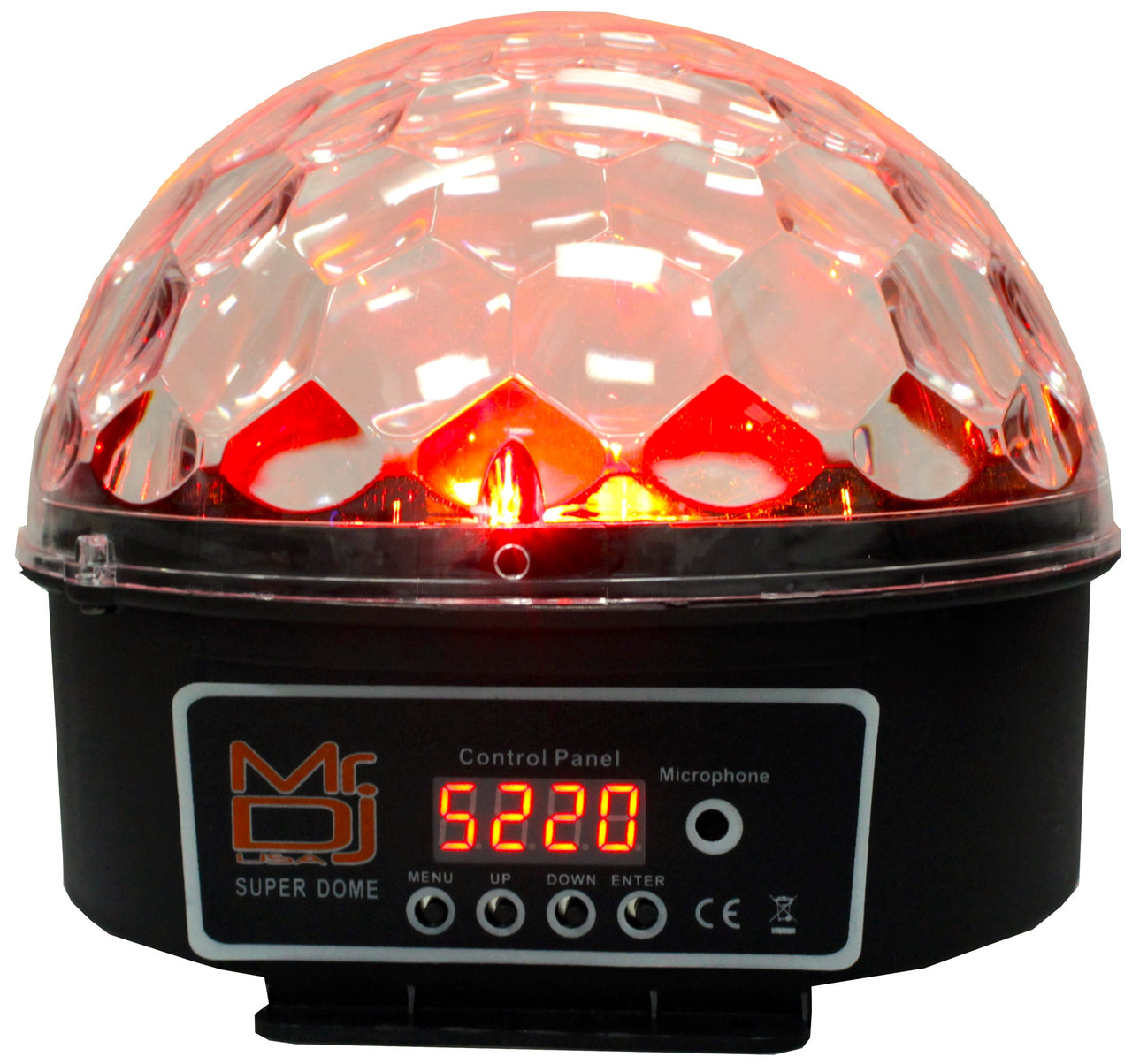 MR DJ FLAME3200 8" X 2 Rechargeable Portable Bluetooth Karaoke Speaker with Party Flame Lights Microphone TWS USB FM Radio + LED Crystal Magic Ball