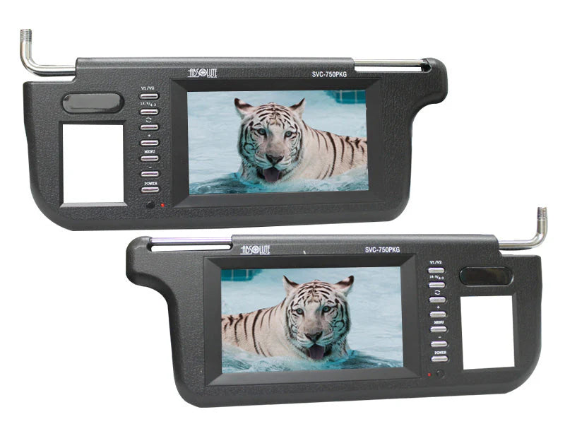 Absolute SVC-750PKG Black Pair of Black 7" Widescreen LCD Flipdown Sunvisor Monitors