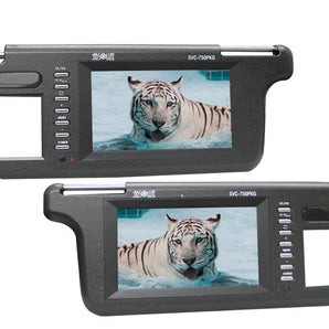 Absolute SVC-750PKG Black Pair of Black 7" Widescreen LCD Flipdown Sunvisor Monitors
