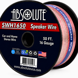 Absolute SWH1650 50' 16 Gauge Car Home Audio Speaker Wire Cable Spool