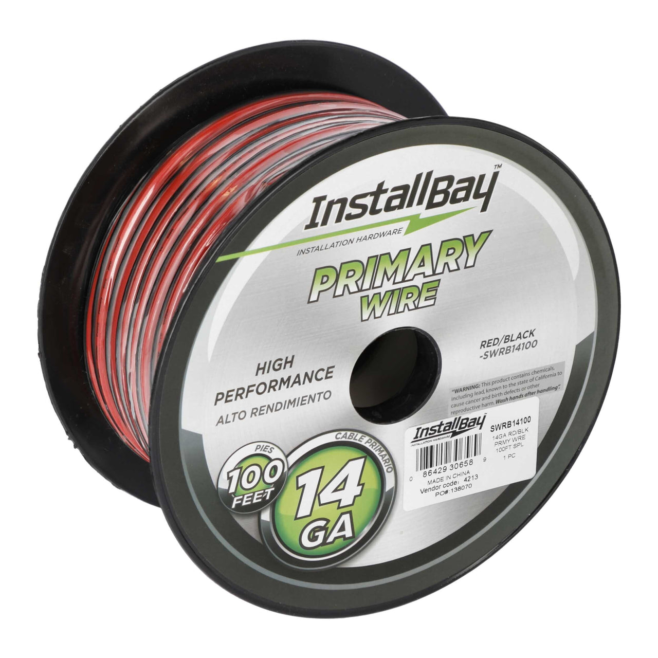 Install Bay SWRB14100 Speaker Wire 14 Gauge All Copper Red-Black Paired Coil - 100 ft