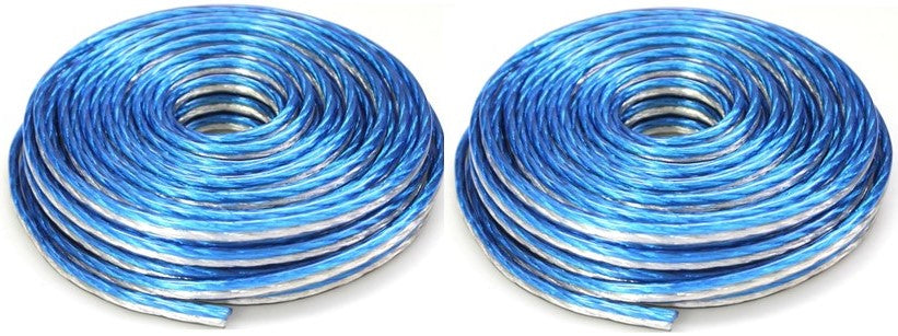 4 DC Sound DSWT18B100 18 Gauge Premium Speaker Wire 100ft Clear Blue/White