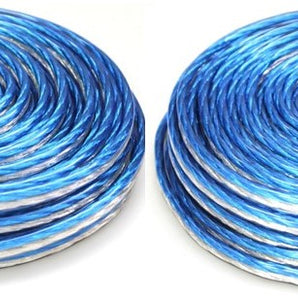 2 Absolute SWT18B100 18 Gauge Premium Speaker Wire 100ft Clear Blue/White