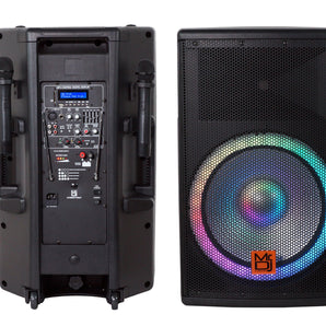 MR DJ SYNERGY15BAT 15" 3500W Rechargeable PRO PA DJ Powered Loudspeaker Portable Speaker System