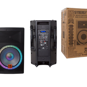 MR DJ SYNERGY15BAT 15" 3500W Rechargeable PRO PA DJ Powered Loudspeaker Portable Speaker System