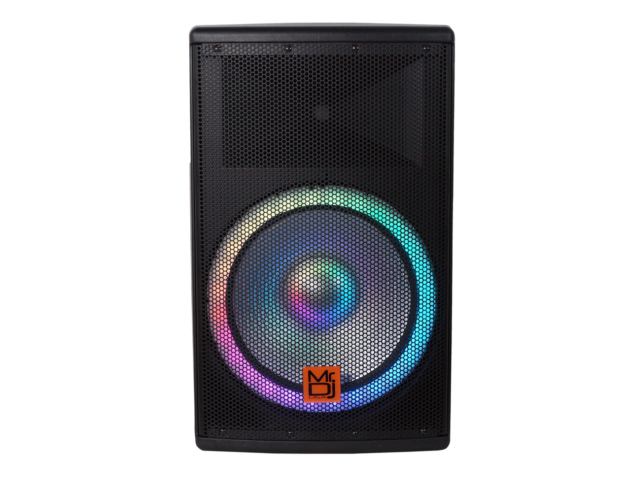 MR DJ SYNERGY15 15" Wireless Portable PA Speaker System 4500W High Powered Bluetooth Indoor and Outdoor DJ PA Sound Stereo Loudspeaker USB SD MP3 AUX Input Flashing Party Light & FM Radio