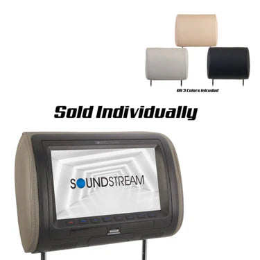 Soundstream VHD-70CC Universal Replacement Headrest Pre-Loaded w/ DVD Player, & 7” LCD Screen