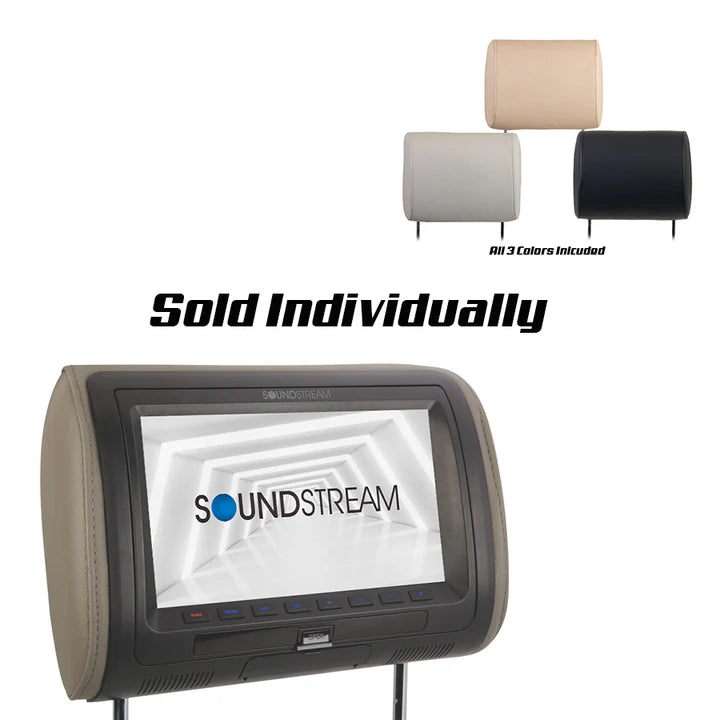Soundstream VHD-90CC Universal Replacement Headrest Pre-Loaded w/ DVD Player, & 9” LCD Screen