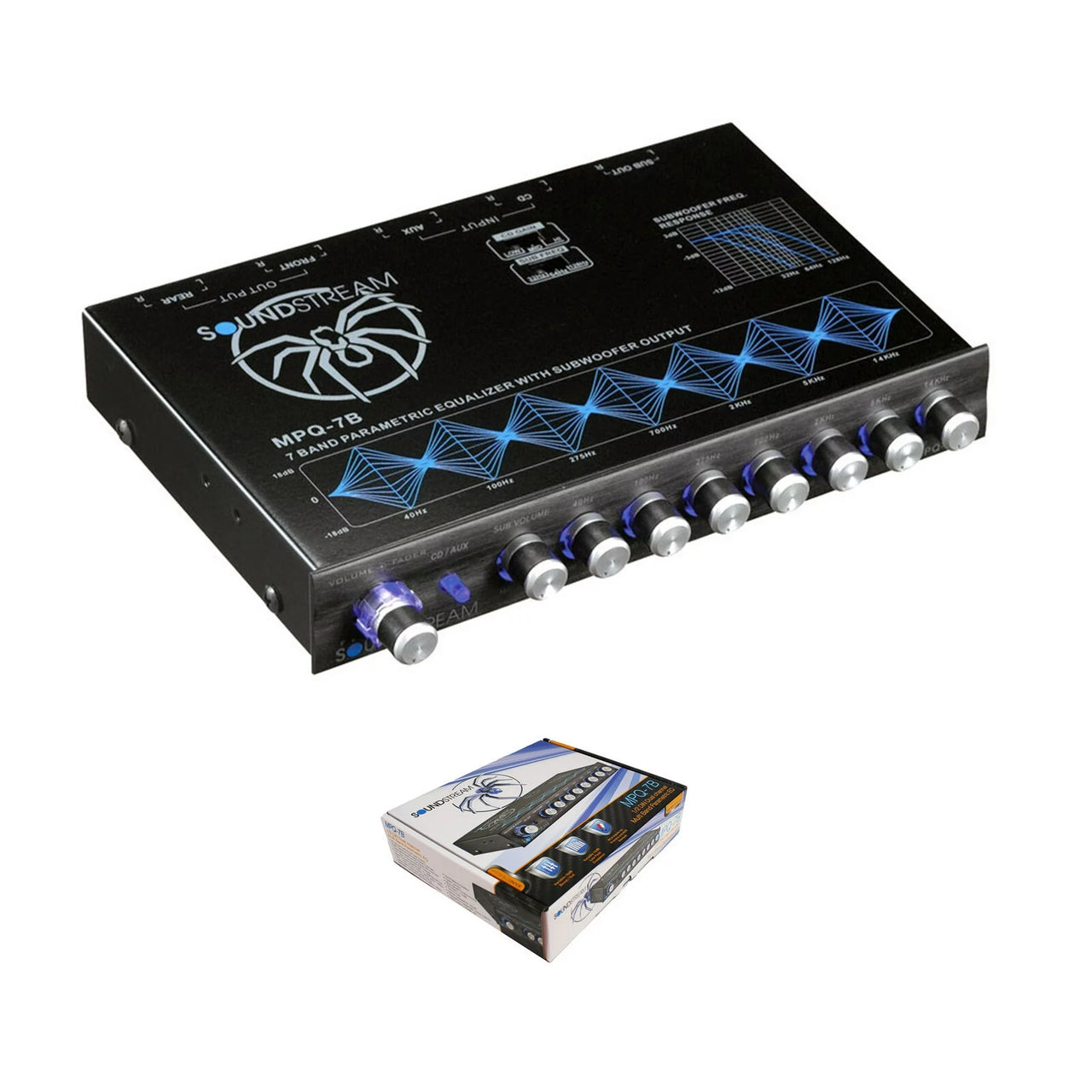 Soundstream MPQ-7B 7-Band Parametric Equalizer w/ Independent Subwoofer Level Control