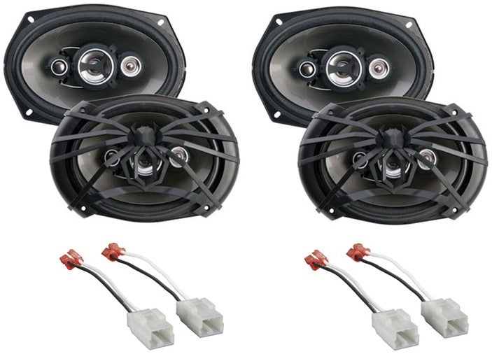 2 Soundstream AF694 6x9" 500W Car Speakers Harness Fit Select Chrysler/Dodge Vehicles