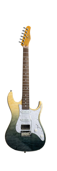 Thumbnail for Tagima Stella DW-TBKF-DF/PW Electric Guitar - Transparent Grey Black