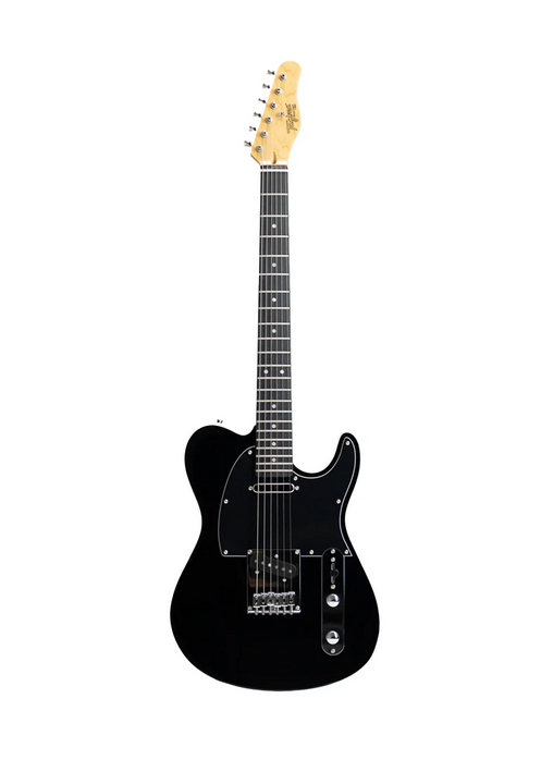 Tagima T 550 BK-DF/BK Electric Guitar, Maple Fretboard, Black w/ Black Pickguard