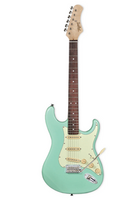 Thumbnail for Tagima T 635 Classic SG-DF/MG Solid Body Electric Guitar, Maple neck with Rosewood fingerboard. Sea Green body, Mint green pick guard.