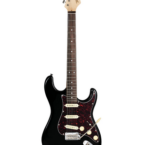 Tagima T 635 Classic BK LF/TT Solid Body Electric Guitar, Maple neck with Rosewood fingerboard. Black body, Turtoise pickguard