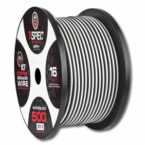 T-SPEC V10SW16500-WB v10 500ft 16 Gauge Black/White Speaker Wire consumer electronics