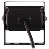 iBeam TE-CCH Heavy Duty Commercial Camera with Hood back view, showing connection cable and mounting bracket for commercial camera.