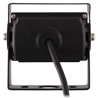 Thumbnail for iBeam TE-CCH Heavy Duty Commercial Camera with Hood back view, showing connection cable and mounting bracket for commercial camera.