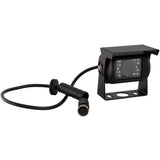  iBeam TE-CCH Heavy Duty Commercial Camera with Hood back view, showing connection cable and mounting bracket for commercial camera.