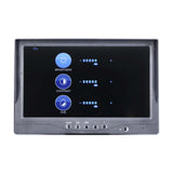 Universal wireless 7-inch monitor settings display with brightness, contrast, and hue adjustments for commercial camera use.