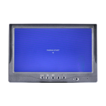  Universal wireless 7-inch monitor settings display with brightness, contrast, and hue adjustments for commercial camera use.