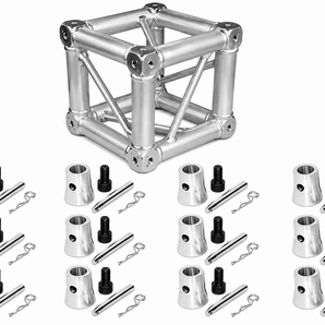 Fits Global Truss Universal 12" Square Corner Junction Box Cube 2 Way-6 Way with 12 Half Conical Couplers for 3 Way Installation