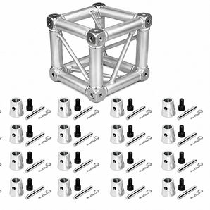 MR DJ DTJB6W 6-Way Square Truss Junction Cube Fit 12" F34 Truss Systems 24 Half Conical Couplers for 6 Way Installation
