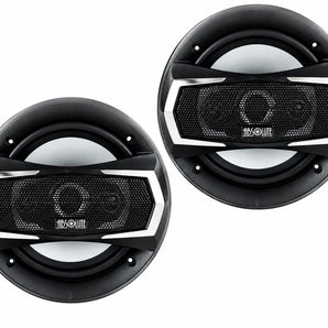 2 Pairs Absolute TQ-654 6.5" 4-Way Car Speakers + GMSB345 GM Speaker Adapters + 72-4568 Harnesses 4-Speaker Front & Rear Upgrade Kit