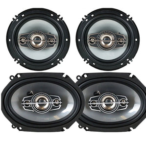 Absolute TQ-654 6.5" + TQ-684 6x8" 4-Way Speaker Fit 1987-1993 Ford Mustang