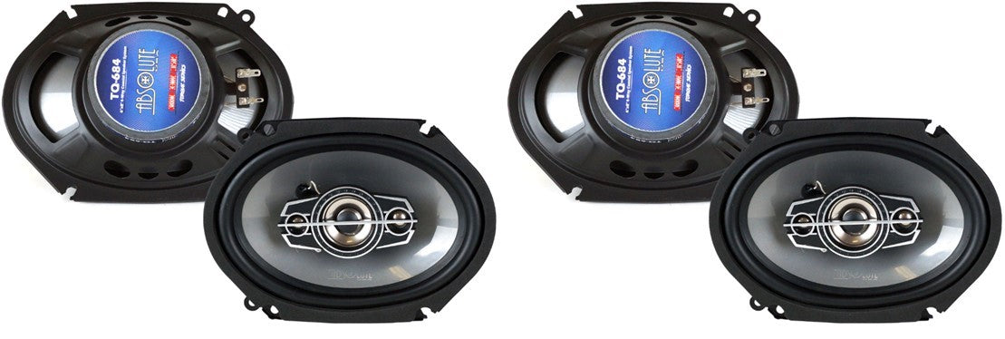 2 Pair Absolute TQ-684 6"x8" 600W 4-Way Coaxial Loudspeakers Car Speakers