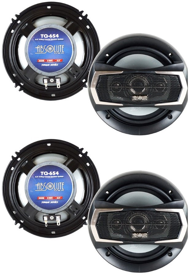 2 Absolute TQ-654 6.5" 400W 4-Way full-range Coaxial Loudspeakers Car Speakers