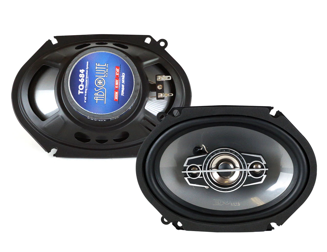 2 Absolute TQ-684 6"x8" 5x7" Front & Rear Speakers & Harness Fit 2005-06 Ford Mustang