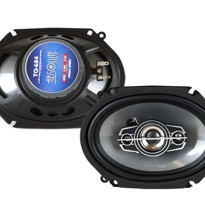 Absolute TQ-684 6"x8" 600W 4-Way Coaxial Car Speakers Bundle